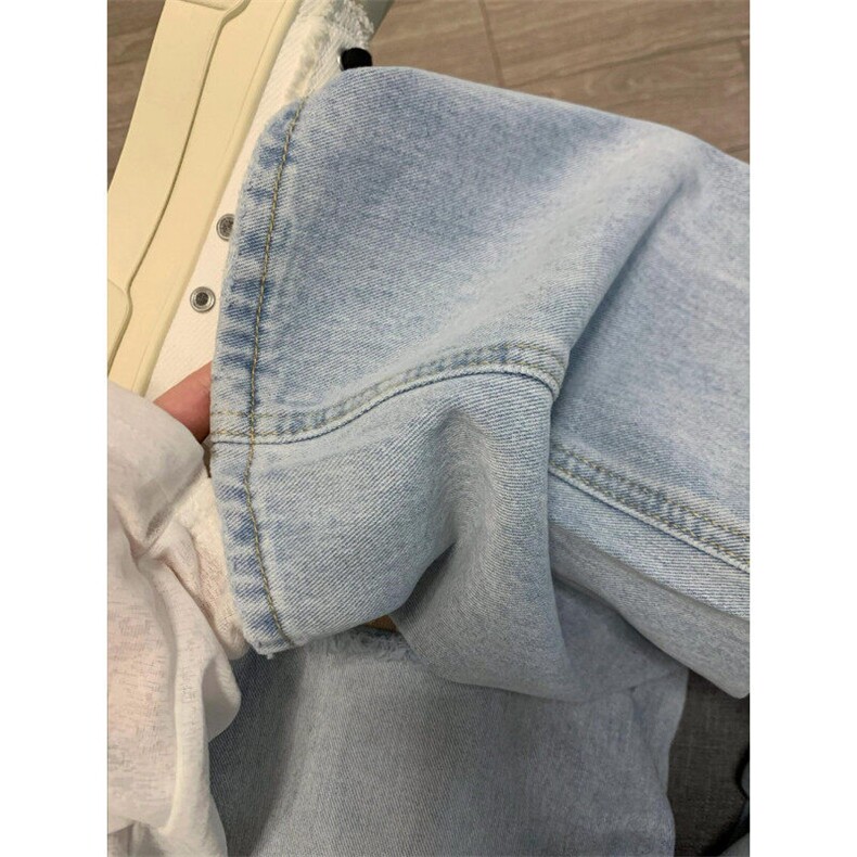 CK123CC-特P52蕾丝破洞牛仔裤设计感高级直筒裤子,男装牛仔裤,星座1007（原301D）