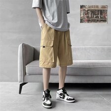 日系工装短裤男女夏宽松显瘦百搭六分阔腿D001P27，男装休闲裤，星座1116-2