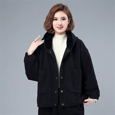 2021秋冬新款时尚宽松加绒毛呢外套女，女装毛呢外套，叶笙衣