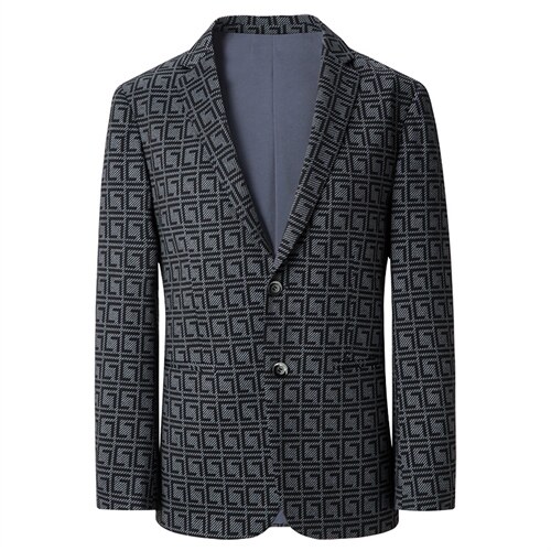 西服男秋季潮款休闲印花小西服上衣中年男士单西外套ASD2290-P180，男装西服，电商B212（原钱塘6029）