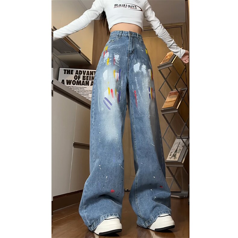 《现货主推》女装类目喷漆牛仔裤NB2556-P65控88，女装牛仔裤，电商C303A