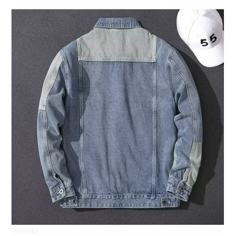 1506/QG130/P54秋冬新款浅色拼接工装休闲宽松夹克牛仔衣外套男,男装工装外套,星座1506