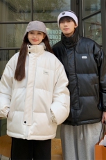 港风冬装宽松pu皮棉衣冬季棉服袄情侣装加厚外套男女S271-P128，男装皮衣，电商A233-1