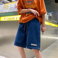 夏季薄款5分短裤男潮牌嘻哈宽松ins个性潮D1001P32图片