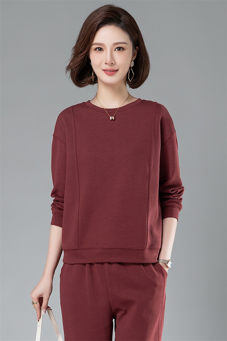 时尚百搭宽松显瘦长袖卫衣套装女春秋季新款休闲运动服两件套,女装卫衣/绒衫,阿丹