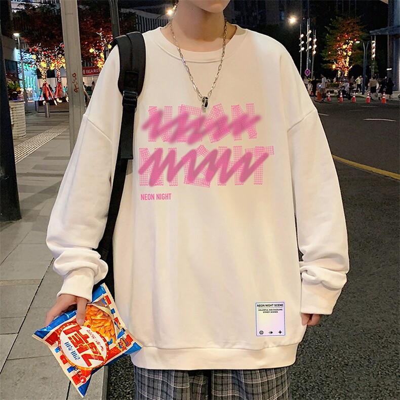 S6321-P28秋季圆领卫衣男大码韩版宽松长袖外套,男装卫衣,电商A040