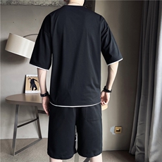 TZ7013-p55-限价78-M-5XL店主风撞色短袖T恤情侣套装男大码，男装T恤，星座103A