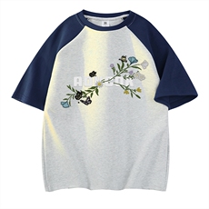 白花灰拼藏青色