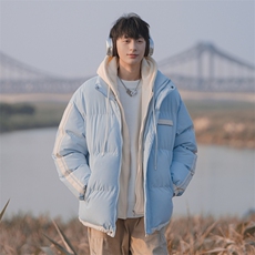 现货抖音得物供视频三防加厚羽绒假两件连帽棉衣外套棉服MY8082，男装棉衣，电商A486