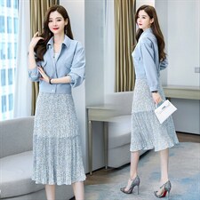 2024春季新款气质小翻领时尚潮流休闲舒适压外套，女装套装/套裙，贵人树