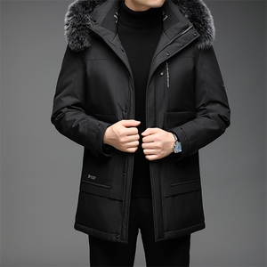 中老年羽绒服男装中年人男士中长款休闲外套爸爸装QLMF8253-P360图片