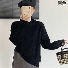2025年秋季常规通勤套头单件长袖时尚百搭上衣，女装羊毛衫，牧思羊