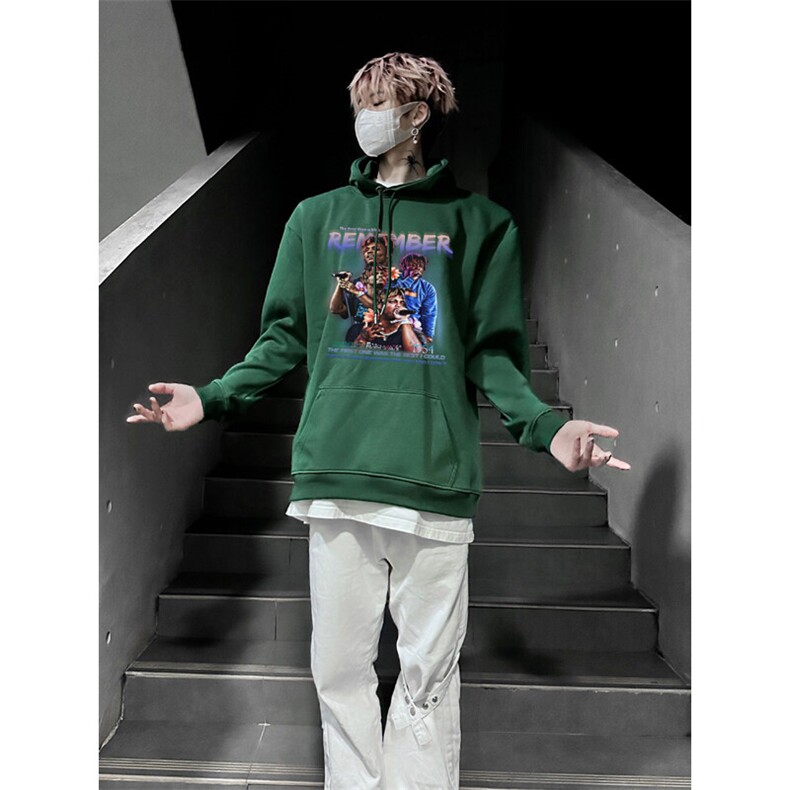 说唱歌手组合印花LOGO男女情侣潮牌连帽卫衣,男装卫衣,星座310A-4