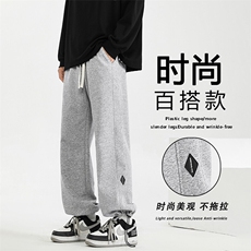 潮牌宽松直筒卫裤美式重垂感运动休闲长裤X1692特批39加绒特批49，男装休闲裤，星座718