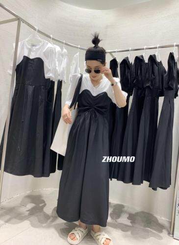 韩式抽绳 黑白2??色连衣裙,女装连衣裙,周末