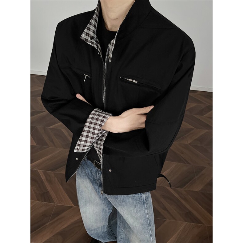 JK005-TP68美式百搭短款机车夹克外套，男装夹克，星座1503