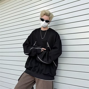 欧美高街vibe卫衣男春秋款美式短款拉链重磅圆领外套秋季 WA45图片