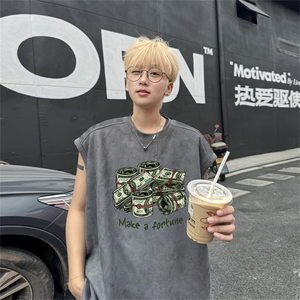麂皮绒背心坎肩男T恤美式港风潮JB457-特P19控38图片