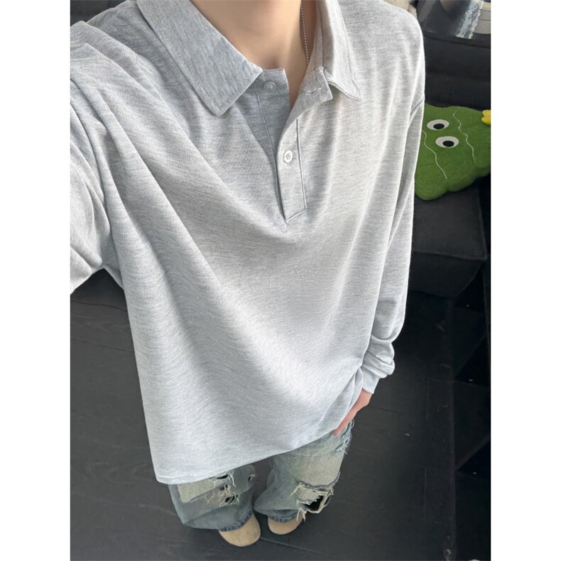 PL9010-P21-控48-现货POLO衫男长袖T恤纯色翻领透气网眼,男装Polo衫,星座116