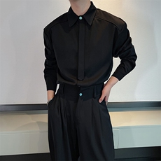 夏季红高级感痞帅绿松石长袖衬衫男宽松休闲衬衣CS892-P68，男装衬衫，电商B267