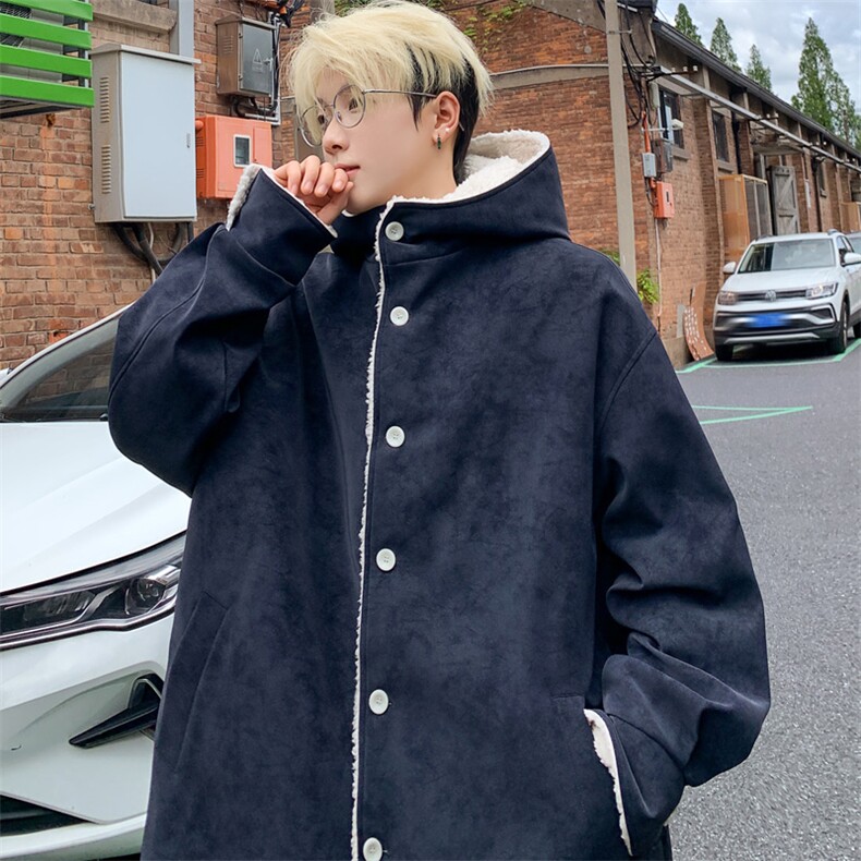 潮牌座山雕棉服冬季男加绒加厚连帽棉衣外套M6021P115控148,男装棉衣,电商A157