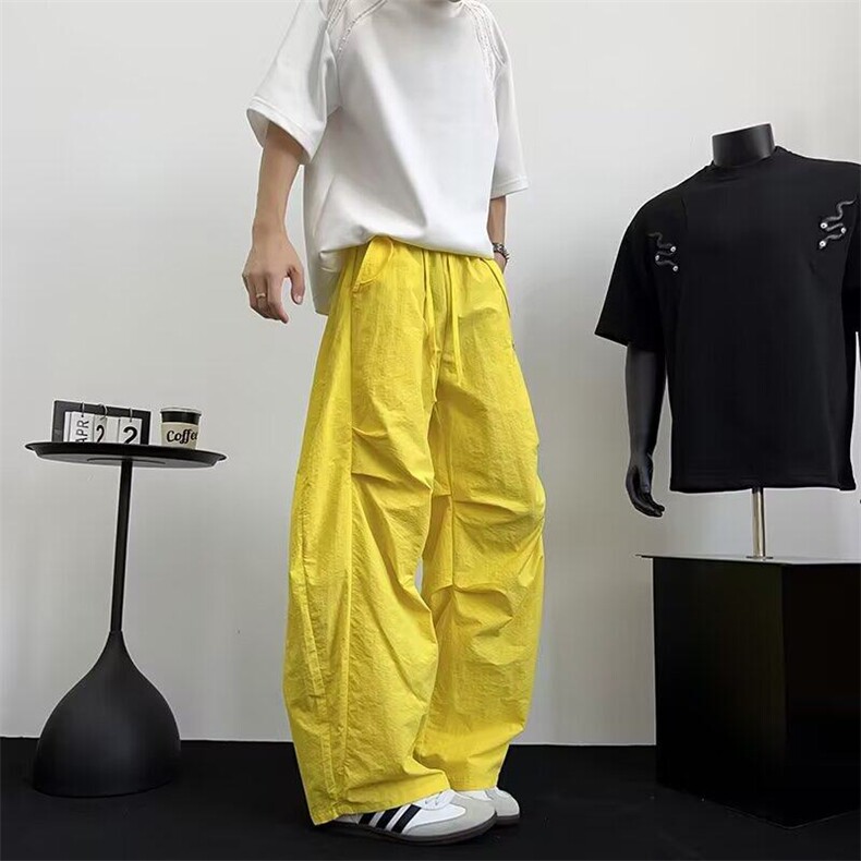 休闲裤男女韩版潮流阔腿裤帅气百搭宽松2025夏季ins长裤K6392-P43,男装休闲裤,星座412-3