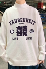 半高领毛衣男士大码针织衫男毛线衣男M18256-P45加绒款-P65，男装针织衫/毛衣，电商A040