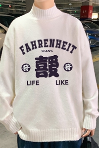 半高领毛衣男士大码针织衫男毛线衣男 M18256-P45 加绒款-P65图片