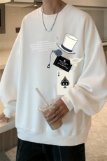 5XL华夫格卫衣男大码胖子圆领长袖t恤HW76373-P30加绒款-P40，男装卫衣，电商A040