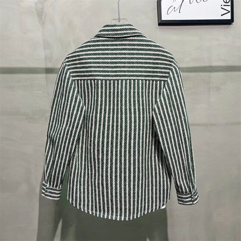 D311-P56男士早秋款条纹衬衫潮流轻奢百搭常规帅气翻领时尚外套,男装衬衫,星座603-2
