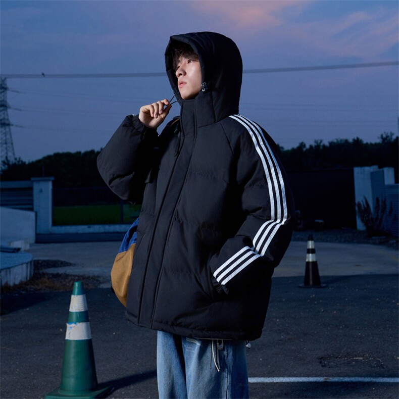 冬季潮流条纹五防立领加绒加厚棉衣情侣撞色棉服外套MY8899-p78,男装棉衣,星座610B-1