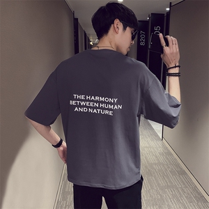 夏季新款纯棉体恤男士印花短袖T恤 韩版潮流半袖上衣服DS348TP25图片