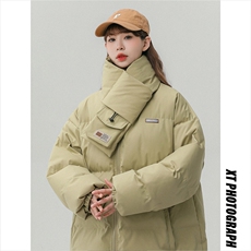 1中性风可拆卸围脖百搭棉衣女棉服女抖音外套女8737P120控158，女装棉衣/棉服，星座226-2