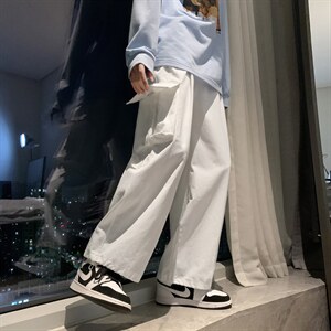 原宿风裤子男休闲纯立体大口袋长裤K208P36图片
