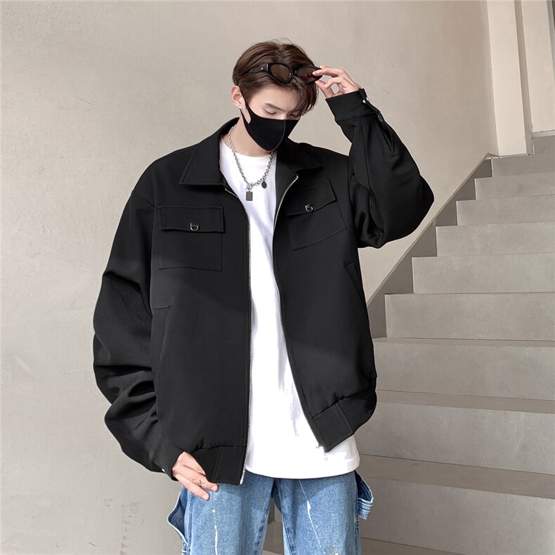 短款垫肩设计轻奢韩版纽扣秋装开衫夹克高领外套JK1004-P115,男装夹克,星座216(原A116)