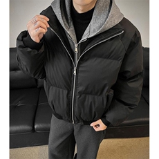 现货高品质重磅工艺美式高街假两件PU皮棉衣男女加厚棉服外套，男装棉衣，电商A486-1