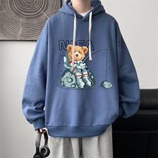 WY2251-P35加绒款-P40纯棉连帽卫衣男大码运动帽衫宽松薄外套男，男装卫衣，电商A040