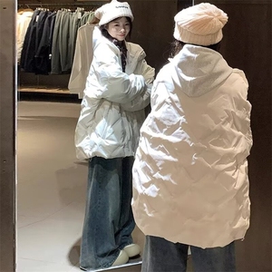 菱形格设计感小众潮牌保暖冬季新款棉服外套百搭立领面包服女图片