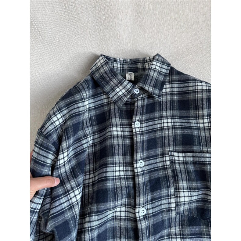 【有货】JR274CC-特P42加绒加厚格子衬衫男复古保暖衬衣外套,男装衬衫,星座1007（原301D）