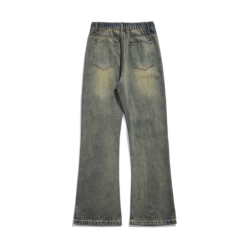 美式复古潮牌宽松微喇高街直筒裤男生工装XZ225-3-CK903-P55控75,男装牛仔裤,星座225-3