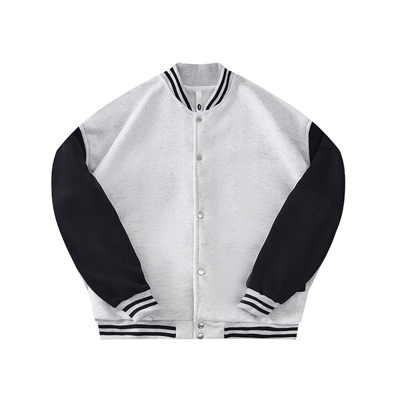 抖音得物高品质重磅全棉二开360克立领棒球服开衫卫衣外套CM12，男装卫衣，电商A486-1