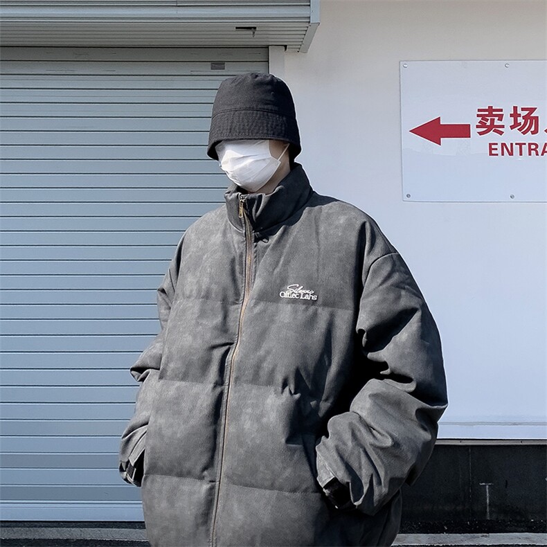 加绒加厚冬款男立领鹿皮绒棉衣刺绣皮棉袄面包服外套MA9052P92,男装棉衣,星座1013-1