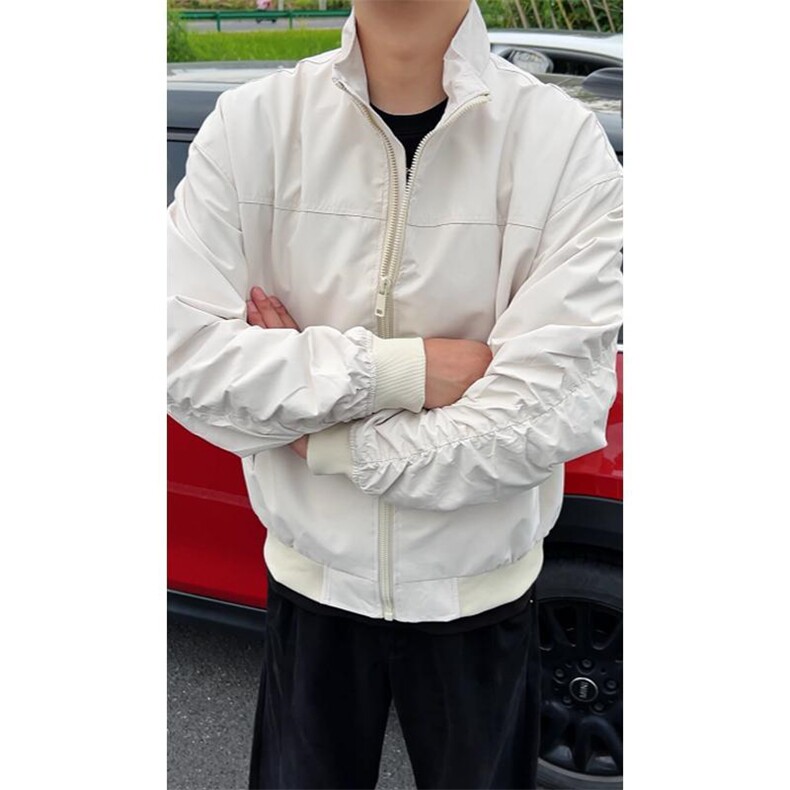 26春装新款美拉德立领飞行夹克boxy廓形休闲百搭外套上衣JK6500,男装夹克,电商A486-1