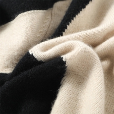 2025年秋季新款拼色针织羊绒开衫外套时尚休闲通勤百搭，女装羊绒衫，隆秋羊绒