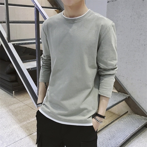 2021春季新款男士长袖T恤 假两件圆领休闲打底衫DS330T图片