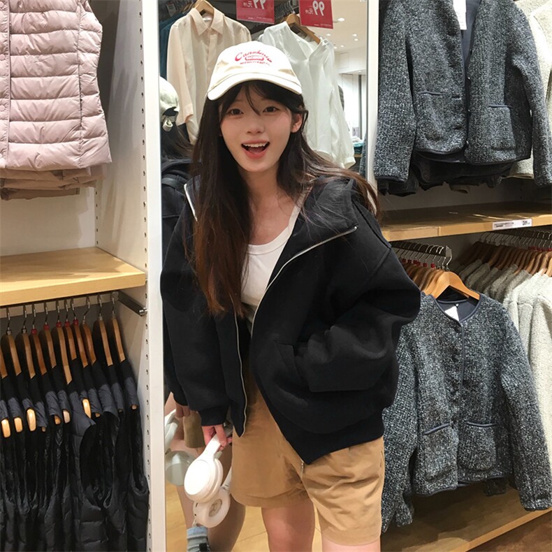 抖音得物高品质25秋冬美式高街宽松结构防风高领连帽卫衣外套W60，男装卫衣，电商A486-1