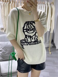 新款 洋气花高领休闲宽松时尚百搭慵懒风糖果色针织全羊毛,其它,纳影