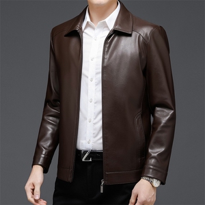 皮衣男秋季2023新款仿夹克商务皮衣服秋冬季休闲夹克上衣外套图片