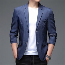 春季休闲纯色西装男外套2023新款单件宽松上衣中青年春秋西服图片