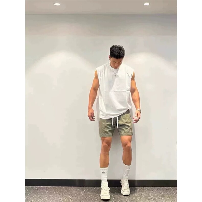 网图有货夏季纯色运动休闲五分侧开衩速干宽松短裤男A692-P28,男装牛仔裤,星座1505